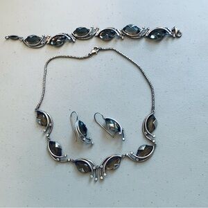 NWOT 3 Pieces set Sterling silver 925 and smoke topaz handmade by designer